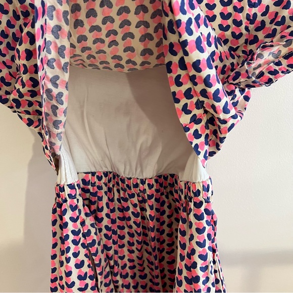 2/$15 Crewcuts girls 12 short dress blue pink hearts elastic waist back zipper - Picture 8 of 9